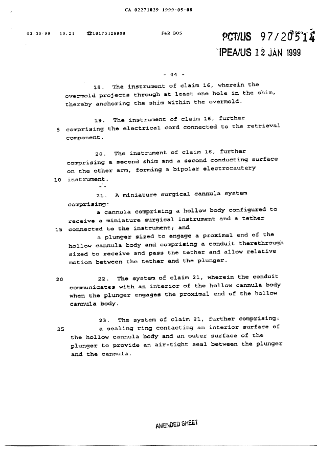 Canadian Patent Document 2271029. Prosecution-Amendment 19990508. Image 2 of 3