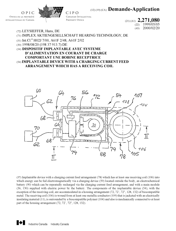 Canadian Patent Document 2271080. Cover Page 20000207. Image 1 of 1