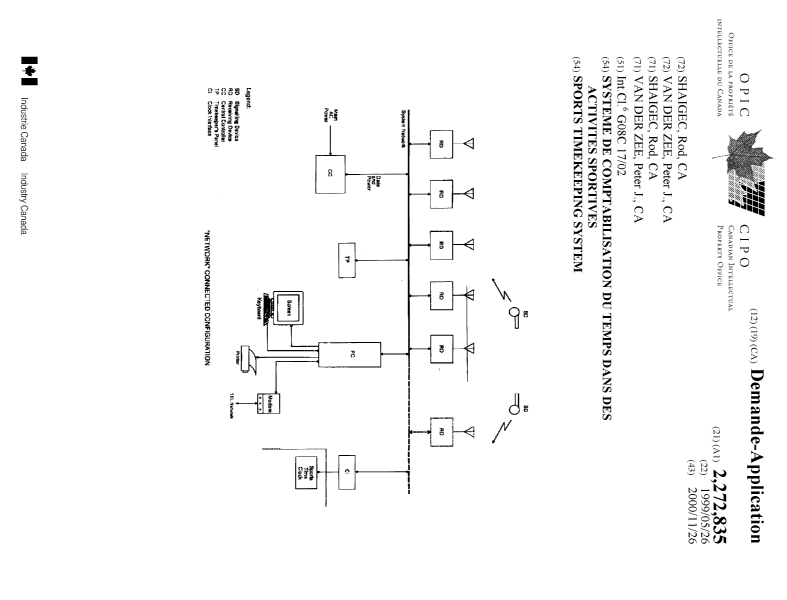 Canadian Patent Document 2272835. Cover Page 19991209. Image 1 of 1