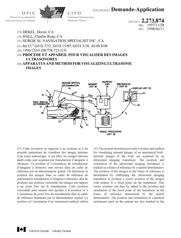 Document de brevet canadien 2273874. Page couverture 19990827. Image 1 de 2