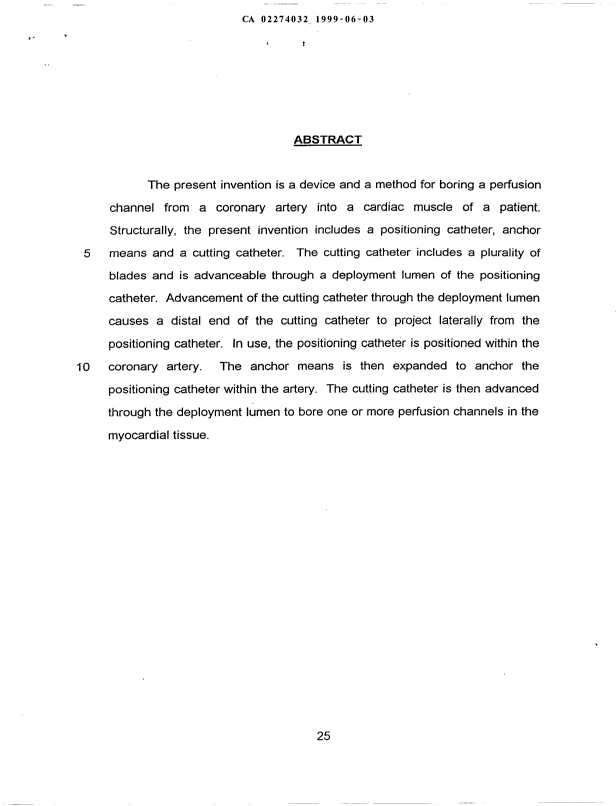 Document de brevet canadien 2274032. Abrégé 19990603. Image 1 de 1