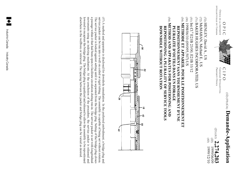 Document de brevet canadien 2274203. Page couverture 19991201. Image 1 de 1