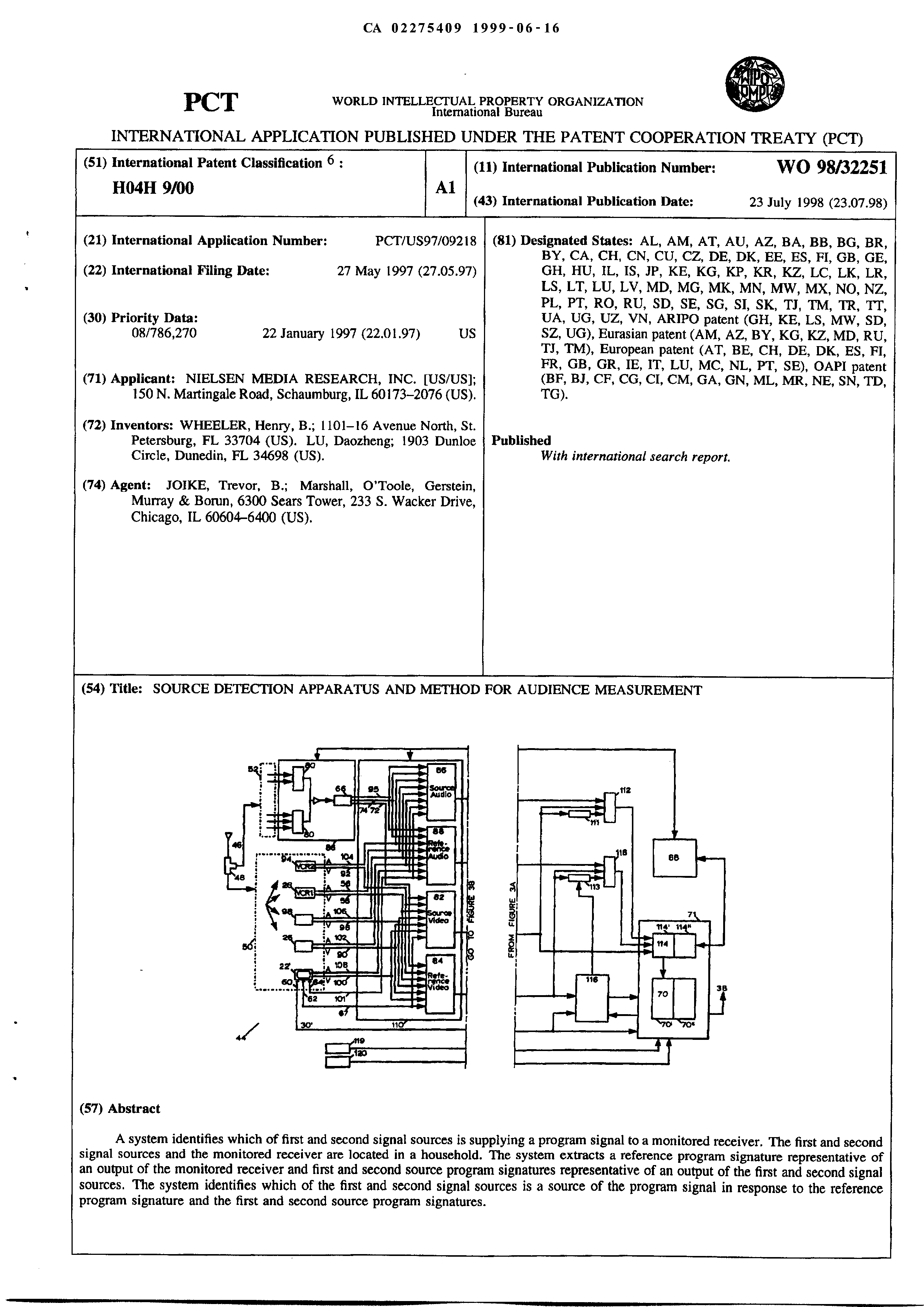 Canadian Patent Document 2275409. Abstract 19981216. Image 1 of 1