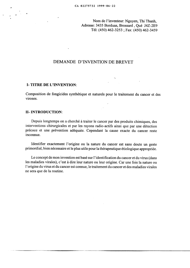 Document de brevet canadien 2275732. Abrégé 19981222. Image 1 de 1