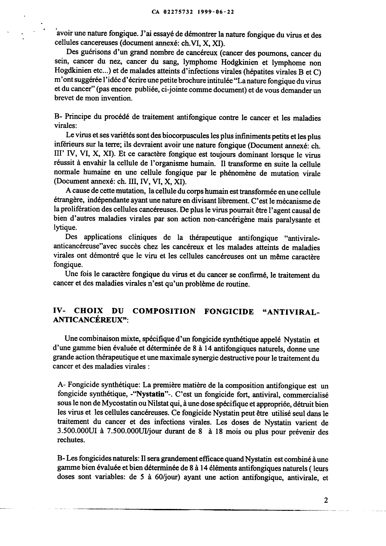 Document de brevet canadien 2275732. Description 19981222. Image 2 de 8