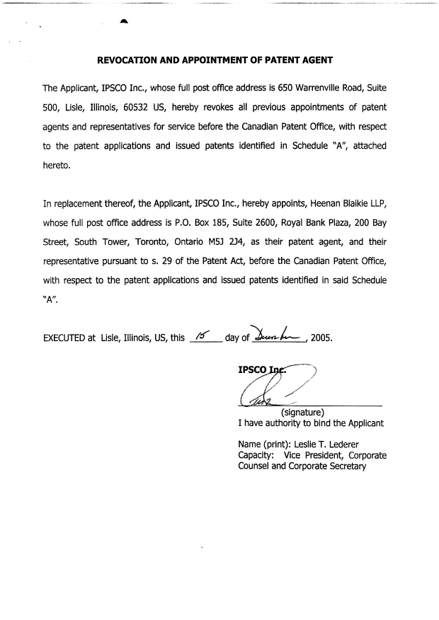 Canadian Patent Document 2277392. Correspondence 20051219. Image 2 of 3