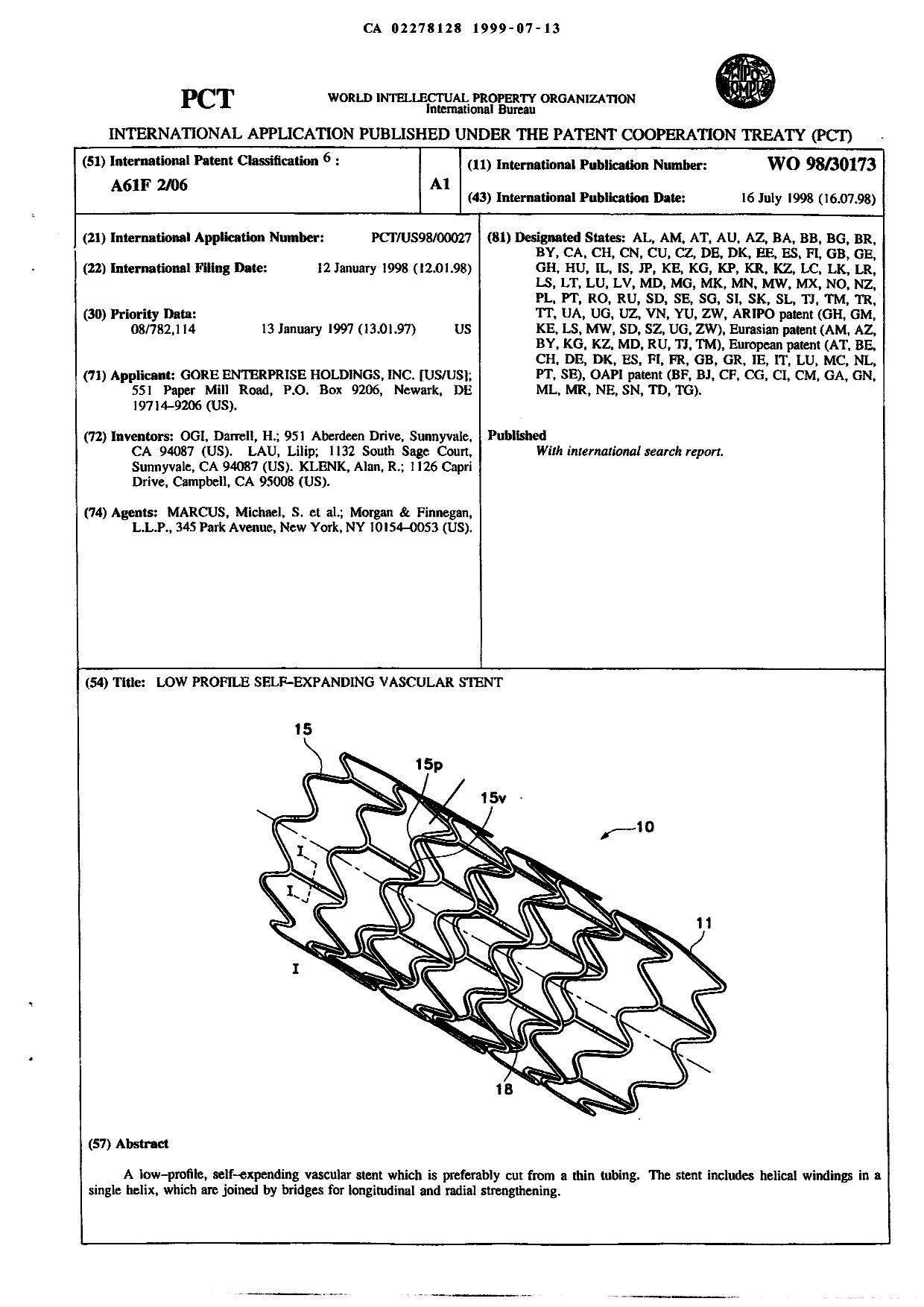 Canadian Patent Document 2278128. Abstract 19990713. Image 1 of 1