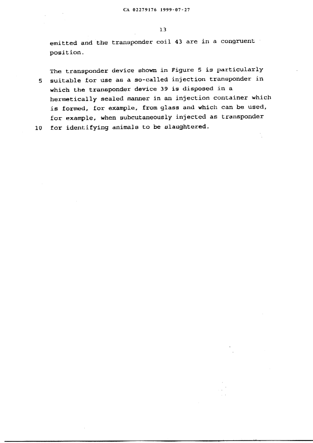 Canadian Patent Document 2279176. Description 19990727. Image 13 of 13