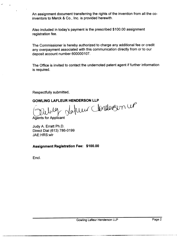 Canadian Patent Document 2279198. Correspondence 20021210. Image 2 of 2