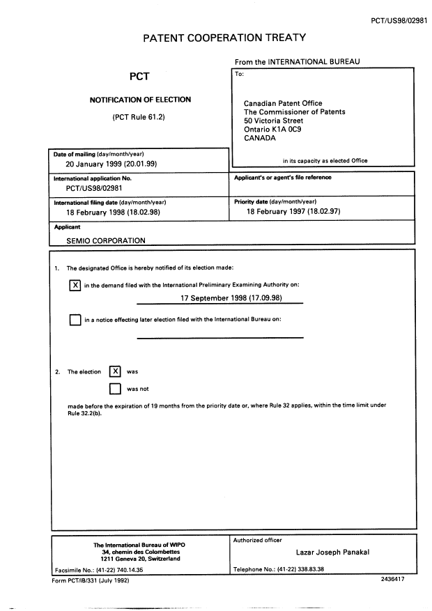 Document de brevet canadien 2281645. PCT 19990817. Image 2 de 6