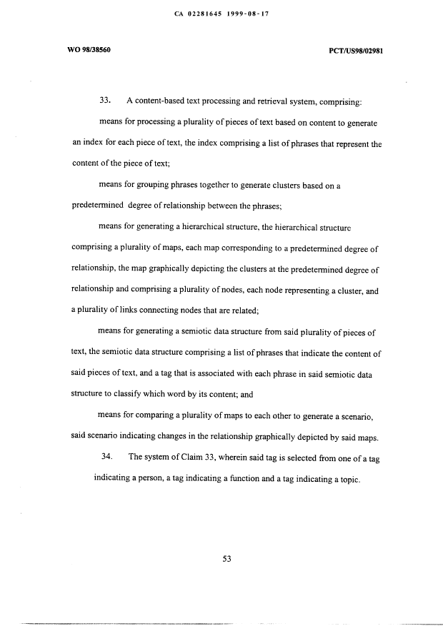 Document de brevet canadien 2281645. Revendications 19990817. Image 9 de 9