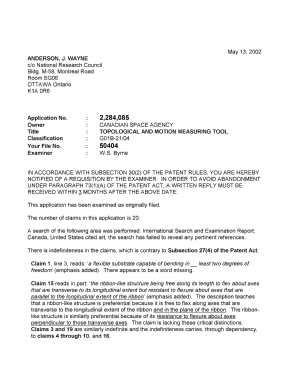 Document de brevet canadien 2284085. Poursuite-Amendment 20011213. Image 1 de 2