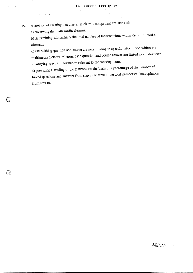 Document de brevet canadien 2285211. Revendications 19990927. Image 4 de 4