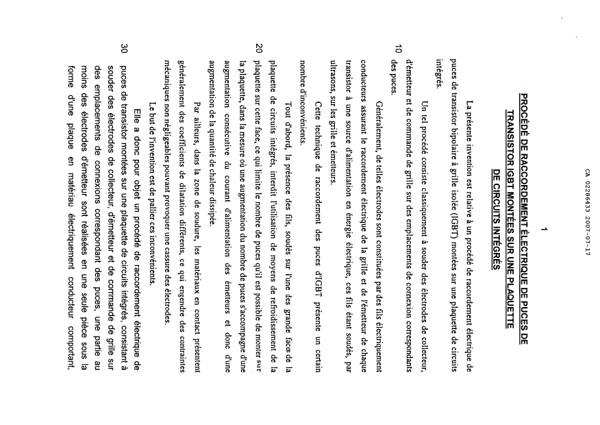 Canadian Patent Document 2286433. Description 20070717. Image 1 of 7