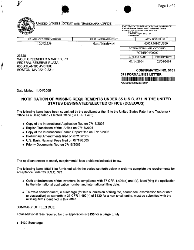 Canadian Patent Document 2287140. PCT Correspondence 20100827. Image 300 of 300