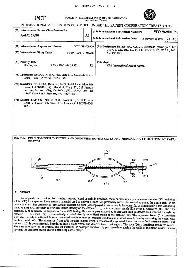 Canadian Patent Document 2289797. Abstract 19991102. Image 1 of 1