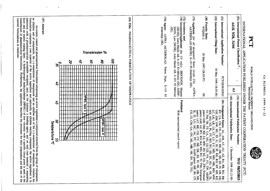 Document de brevet canadien 2290531. Abrégé 19981222. Image 1 de 1