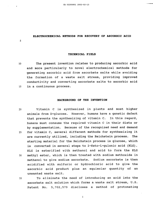 Document de brevet canadien 2293601. Description 20020213. Image 1 de 24