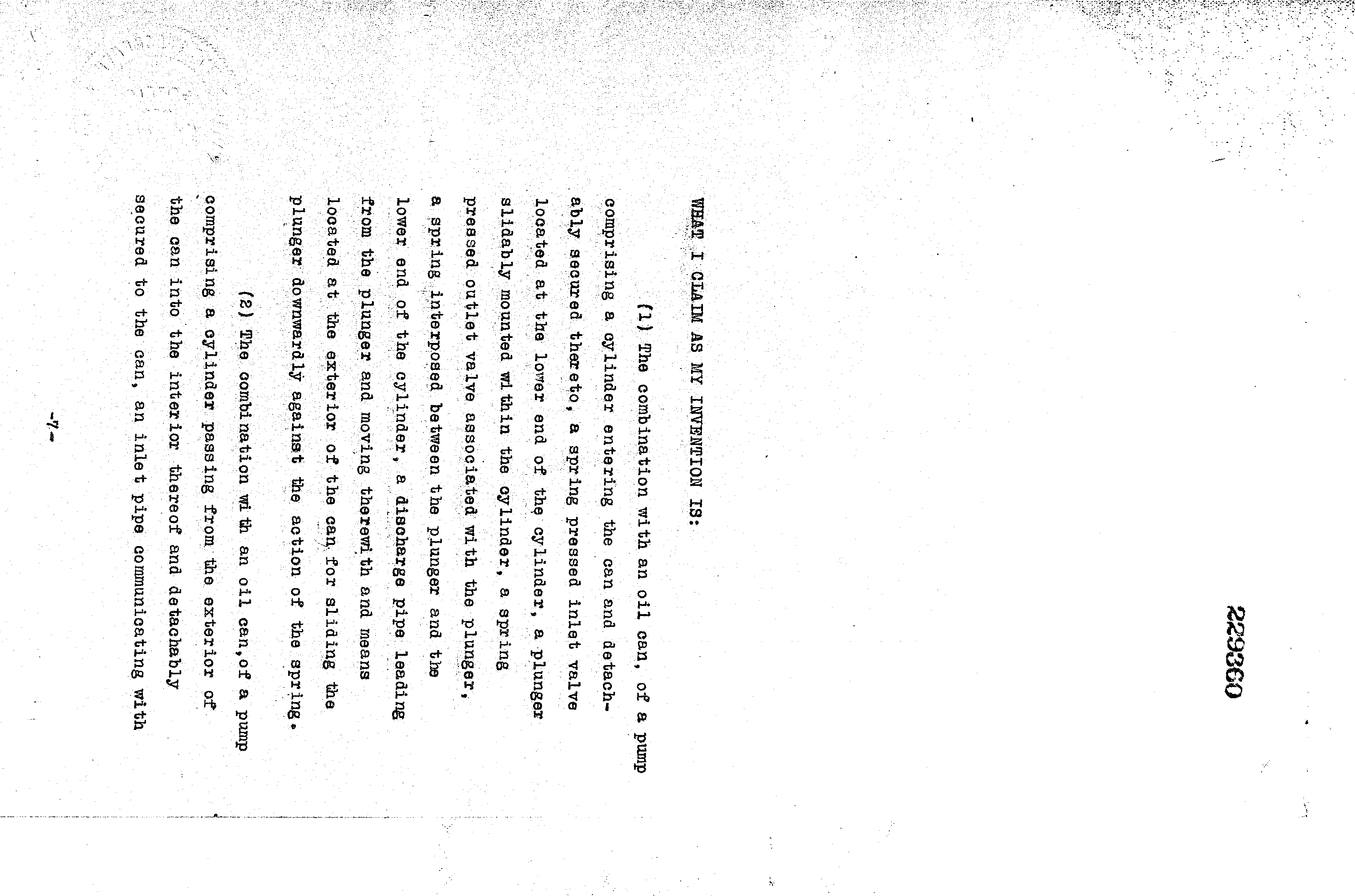 Canadian Patent Document 229360. Claims 19941213. Image 1 of 3