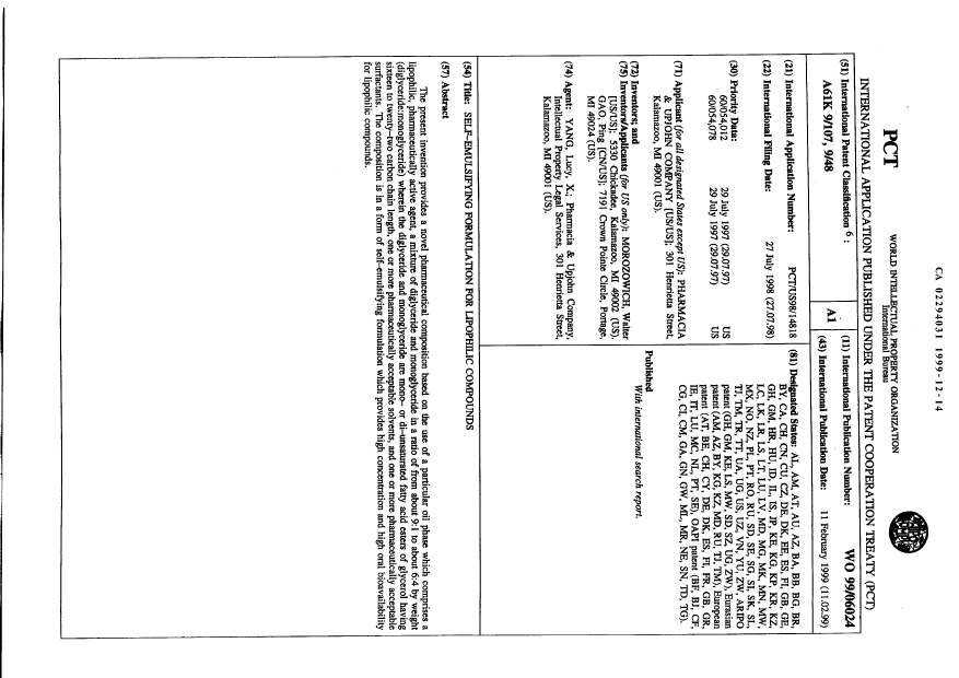 Document de brevet canadien 2294031. Abrégé 20110401. Image 1 de 1