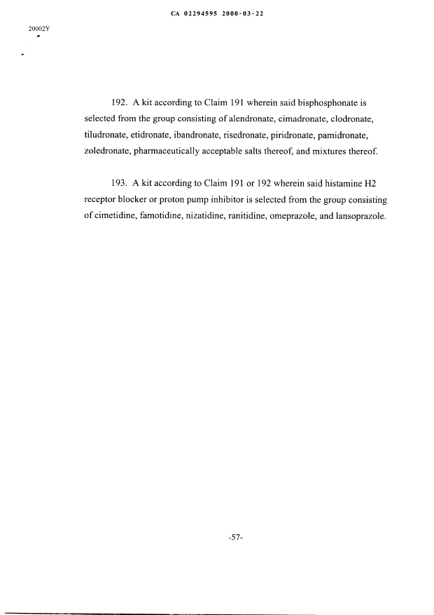Document de brevet canadien 2294595. Revendications 20000322. Image 25 de 25