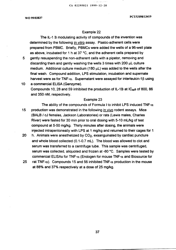 Canadian Patent Document 2295021. Description 19991220. Image 37 of 37