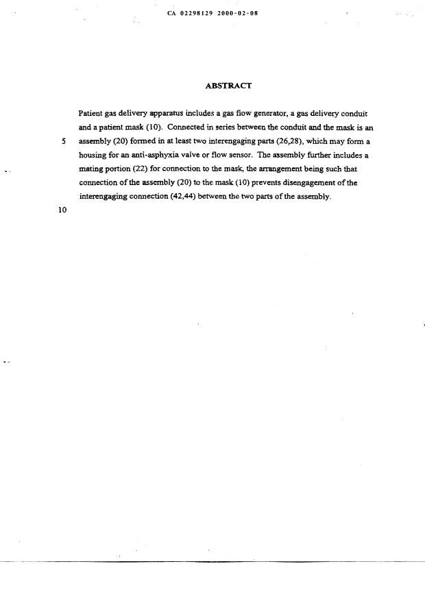 Document de brevet canadien 2298129. Abrégé 20000208. Image 1 de 1