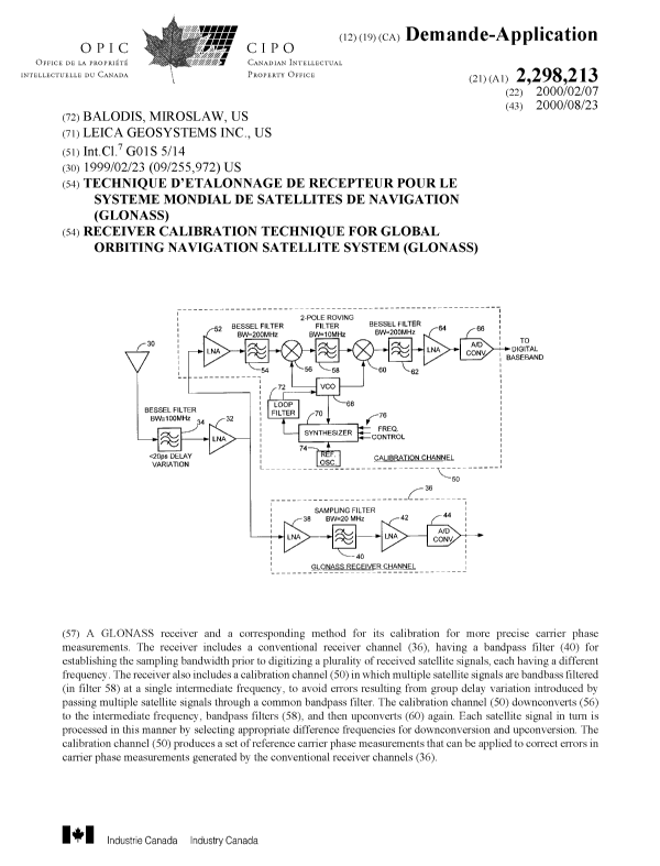 Document de brevet canadien 2298213. Page couverture 20000821. Image 1 de 1