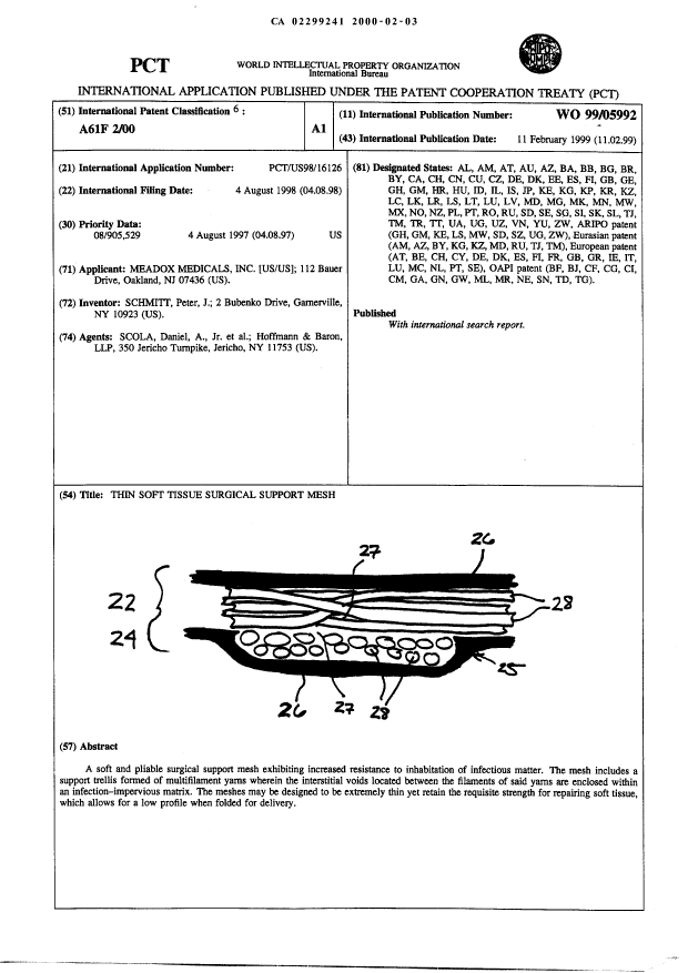 Canadian Patent Document 2299241. Abstract 19991203. Image 1 of 1