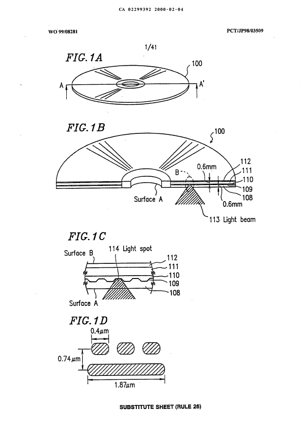 Canadian Patent Document 2299392. Drawings 20000204. Image 1 of 41