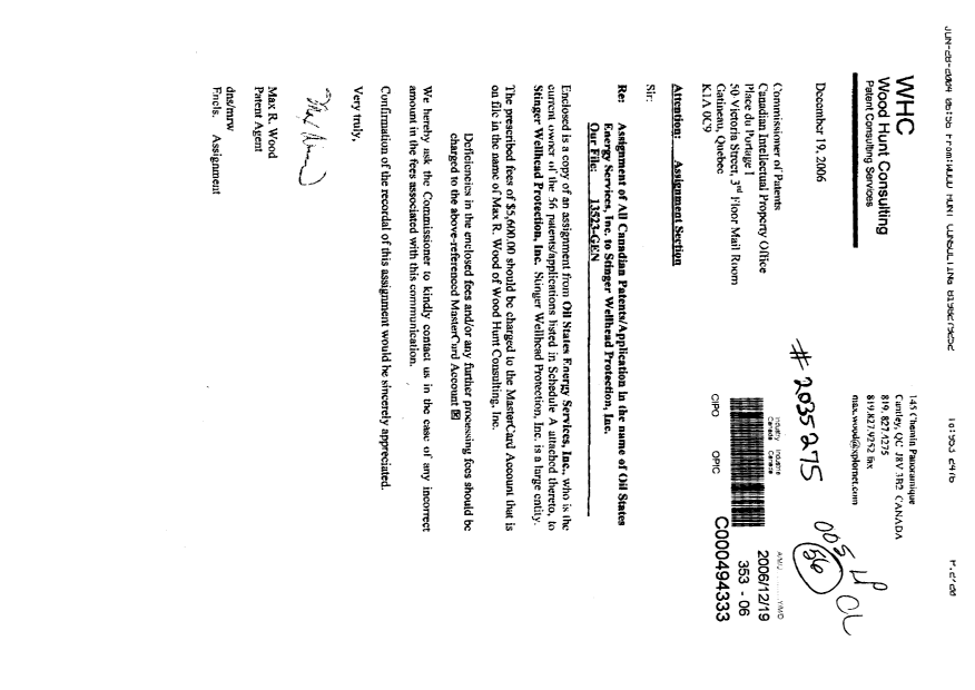 Canadian Patent Document 2299683. Assignment 20061219. Image 1 of 20