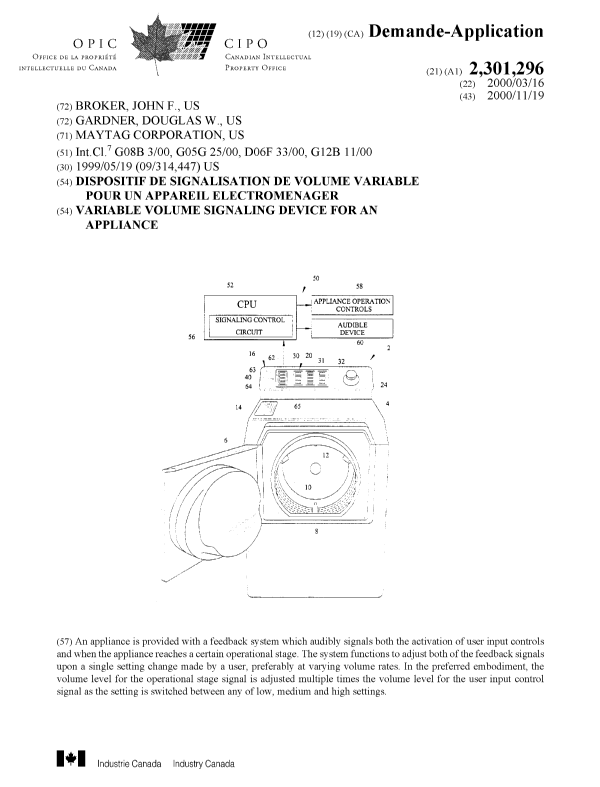 Document de brevet canadien 2301296. Page couverture 20001114. Image 1 de 1