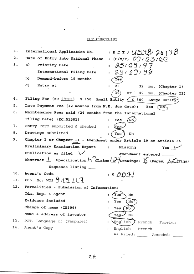 Document de brevet canadien 2303187. PCT 19991209. Image 1 de 8