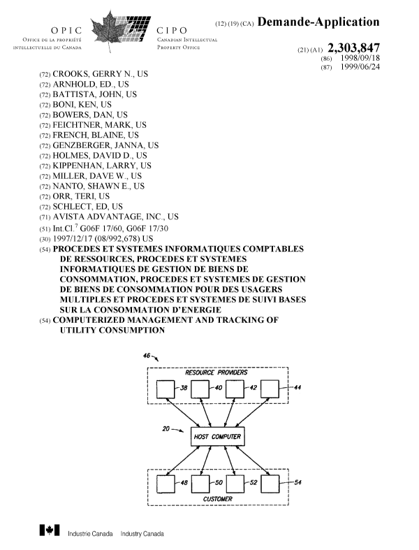 Document de brevet canadien 2303847. Page couverture 20000607. Image 1 de 2