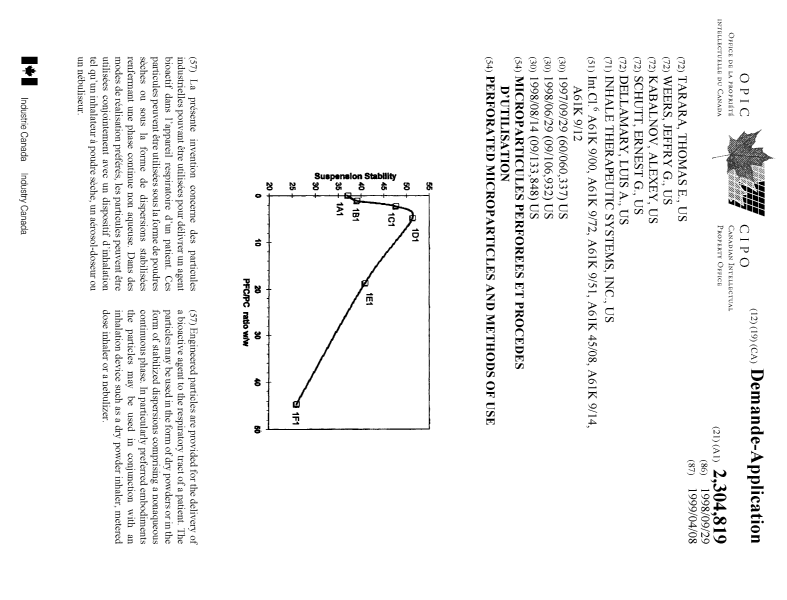 Canadian Patent Document 2304819. Cover Page 19991231. Image 1 of 1