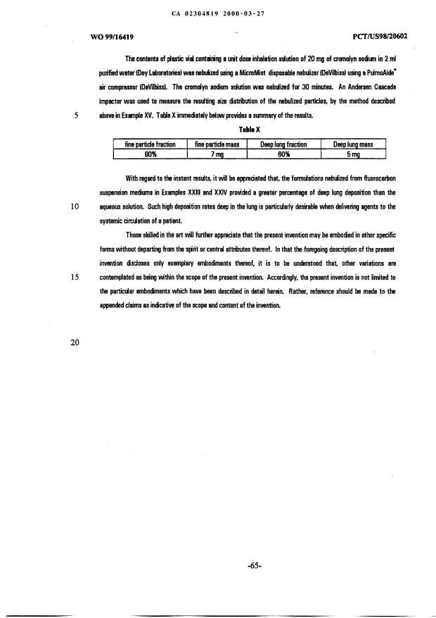 Canadian Patent Document 2304819. Description 20041223. Image 65 of 65
