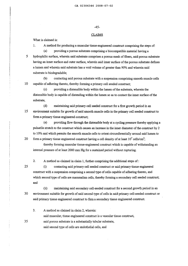 Document de brevet canadien 2306346. Revendications 20080702. Image 1 de 4