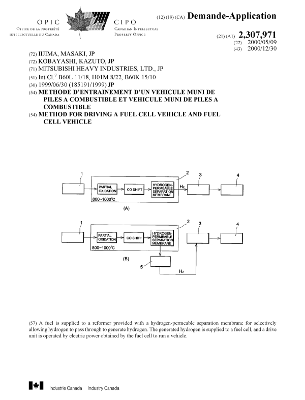 Canadian Patent Document 2307971. Cover Page 19991221. Image 1 of 1