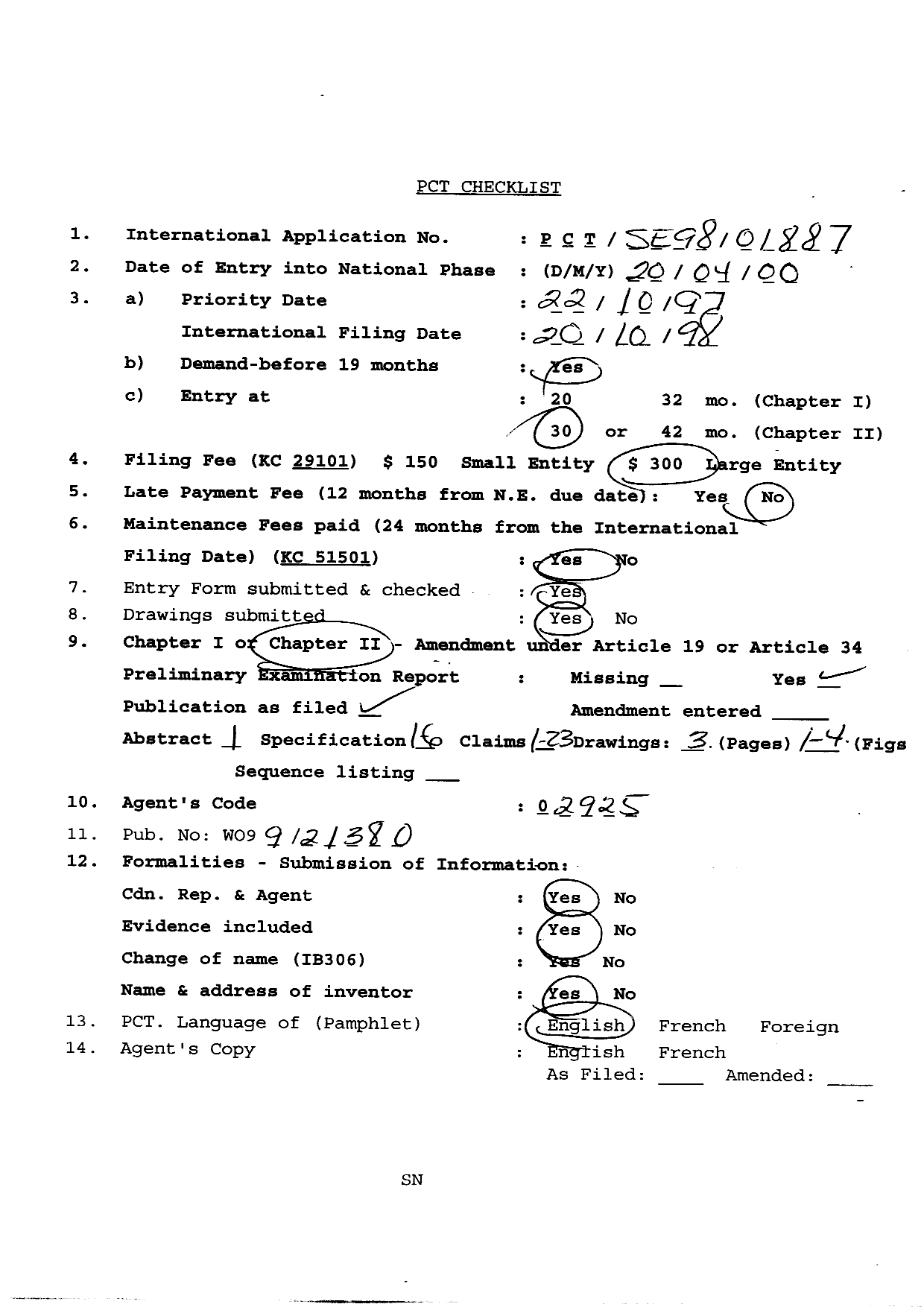 Document de brevet canadien 2308602. PCT 19991220. Image 1 de 9