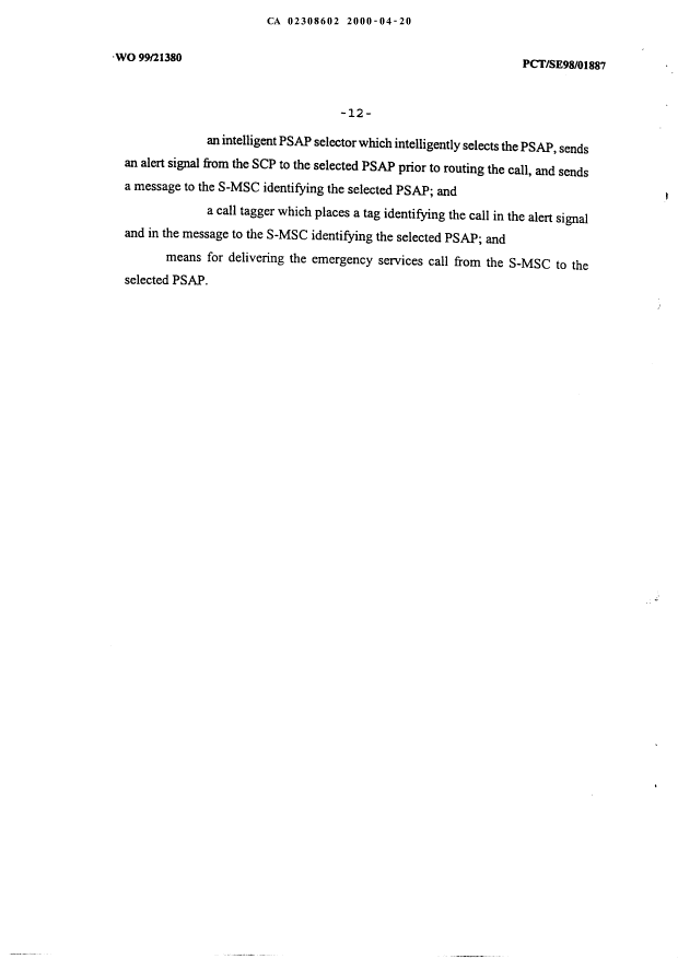 Document de brevet canadien 2308602. Revendications 19991220. Image 6 de 6