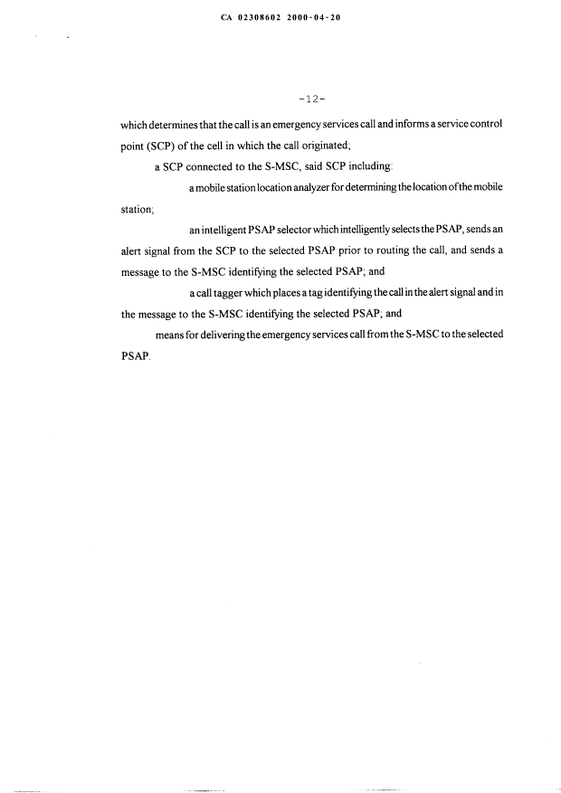 Canadian Patent Document 2308602. Prosecution-Amendment 19991220. Image 7 of 7