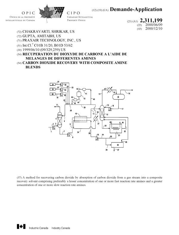 Document de brevet canadien 2311199. Page couverture 20001130. Image 1 de 1