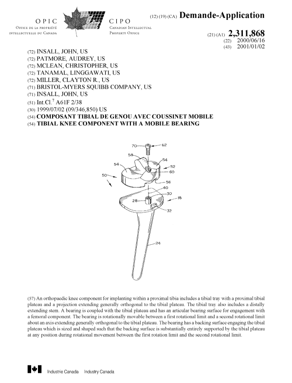 Canadian Patent Document 2311868. Cover Page 19991218. Image 1 of 1