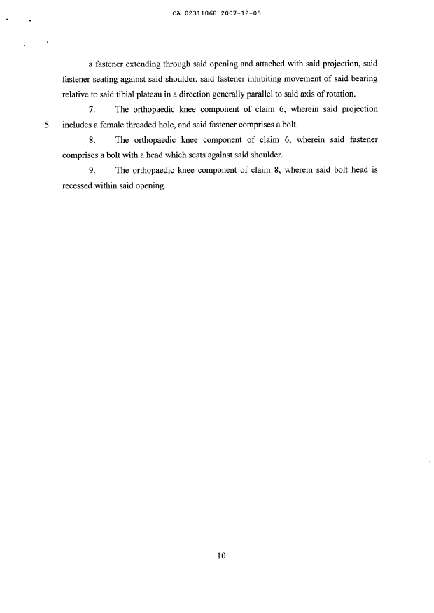 Document de brevet canadien 2311868. Revendications 20071205. Image 2 de 2