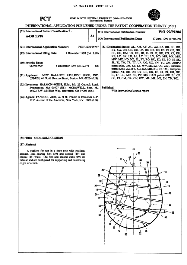 Canadian Patent Document 2312485. Abstract 20000531. Image 1 of 1