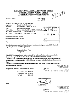 Document de brevet canadien 2313137. Cession 20000606. Image 1 de 6