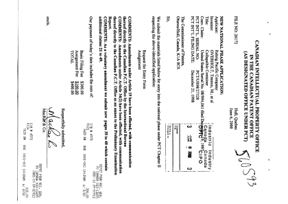 Canadian Patent Document 2313137. Assignment 20000606. Image 1 of 6