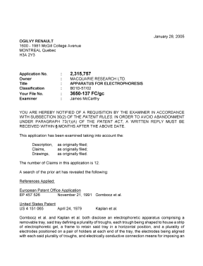 Canadian Patent Document 2315757. Prosecution-Amendment 20050128. Image 1 of 4