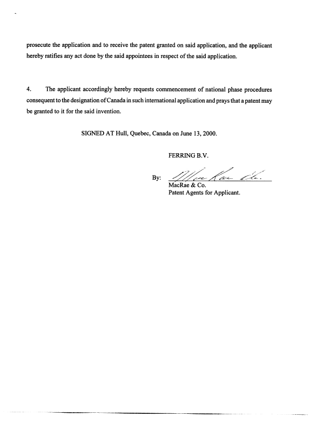 Canadian Patent Document 2315878. Assignment 20000613. Image 4 of 4