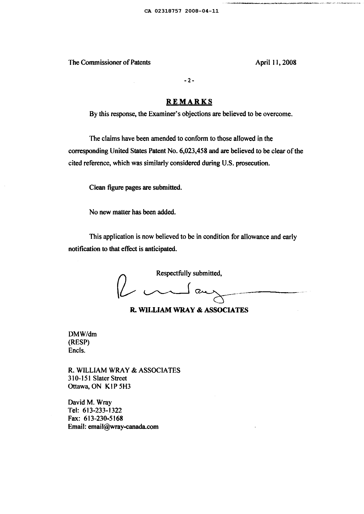 Canadian Patent Document 2318757. Prosecution-Amendment 20071211. Image 2 of 20